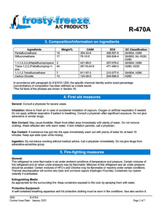 R470a Refrigerant SDS Sheet