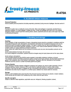 R470a Refrigerant SDS Sheet