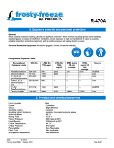 R470a Refrigerant SDS Sheet