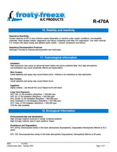 R470a Refrigerant SDS Sheet