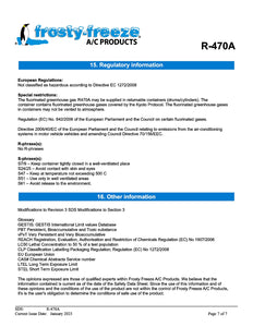 R470a Refrigerant SDS Sheet