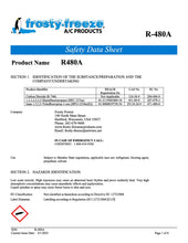 R480a Refrigerant SDS Sheets