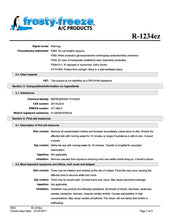 R1234ze Refrigerant SDS Sheet
