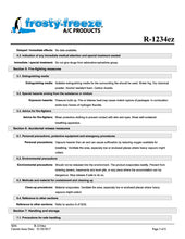 R1234ze Refrigerant SDS Sheet