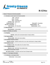 R1234ze Refrigerant SDS Sheet
