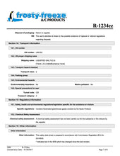 R1234ze Refrigerant SDS Sheet