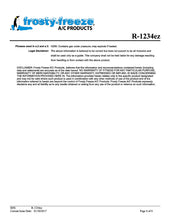 R1234ze Refrigerant SDS Sheet