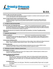 R114 Refrigerant SDS Sheet