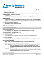 R114 Refrigerant SDS Sheet