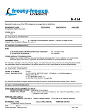 R114 Refrigerant SDS Sheet