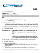 R11 Refrigerant SDS Sheet