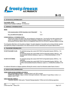 R11 Refrigerant SDS Sheet