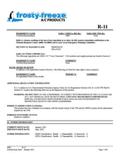 R11 Refrigerant SDS Sheet