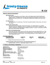 R124 Refrigerant SDS Sheet