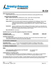 R124 Refrigerant SDS Sheet