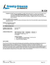 R124 Refrigerant SDS Sheet