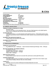 R134a Refrigerant SDS Sheet