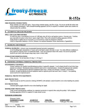 R152a Difluoroethane Refrigerant SDS Sheets