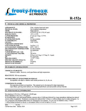 R152a Difluoroethane Refrigerant SDS Sheets