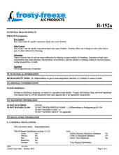 R152a Difluoroethane Refrigerant SDS Sheets