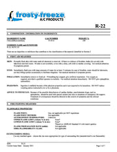 R22 Refrigerant SDS Sheet