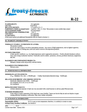 R22 Refrigerant SDS Sheet