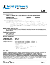 R22 Refrigerant SDS Sheet