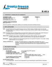 R401a Refrigerant SDS Sheet