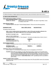 R401a Refrigerant SDS Sheet