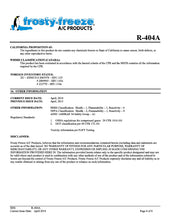 R404a Refrigerant SDS Sheet