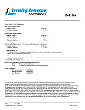 R410a Refrigerant SDS Sheet