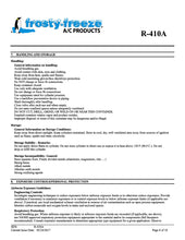 R410a Refrigerant SDS Sheet