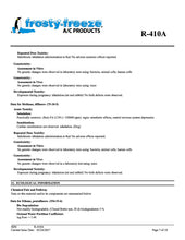 R410a Refrigerant SDS Sheet