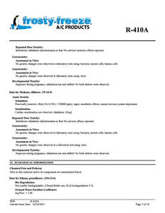 R410a Refrigerant SDS Sheet