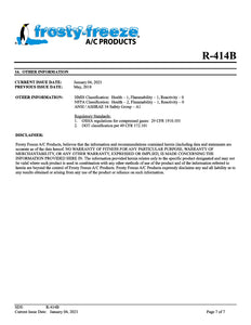 R414b Refrigerant SDS Sheet