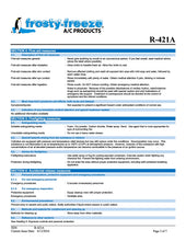 R421a Refrigerant SDS Sheets