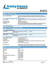 R421a Refrigerant SDS Sheets