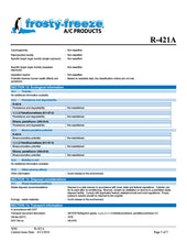 R421a Refrigerant SDS Sheets