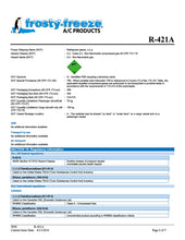 R421a Refrigerant SDS Sheets