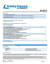 R421a Refrigerant SDS Sheets