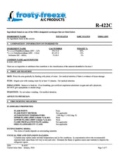 R422c (One Shot) Refrigerant SDS Sheet