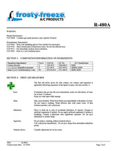 R480a Refrigerant SDS Sheets