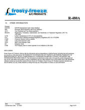 R480a Refrigerant SDS Sheets