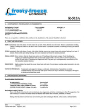 R513a Refrigerant SDS Sheet