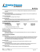 R513a Refrigerant SDS Sheet