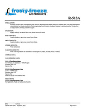 R513a Refrigerant SDS Sheet