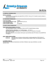 R513a Refrigerant SDS Sheet
