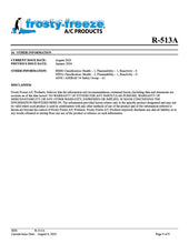R513a Refrigerant SDS Sheet
