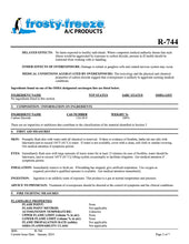 R744 Refrigerant SDS Sheet