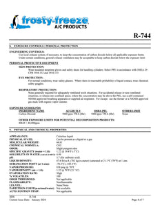 R744 Refrigerant SDS Sheet